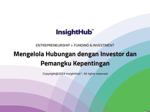 Mengelola Hubungan dengan Investor dan Pemangku Kepentingan