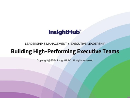 Building High-Performing Executive Teams