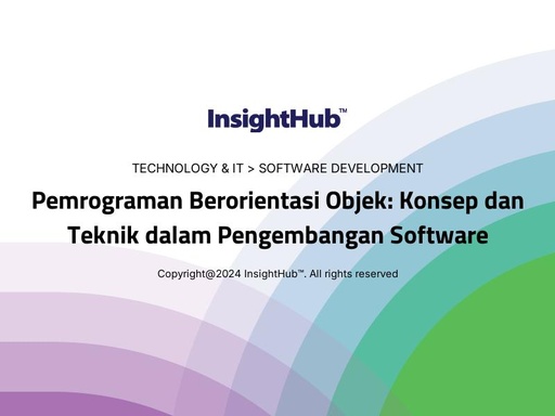 Pemrograman Berorientasi Objek: Konsep dan Teknik dalam Pengembangan Software