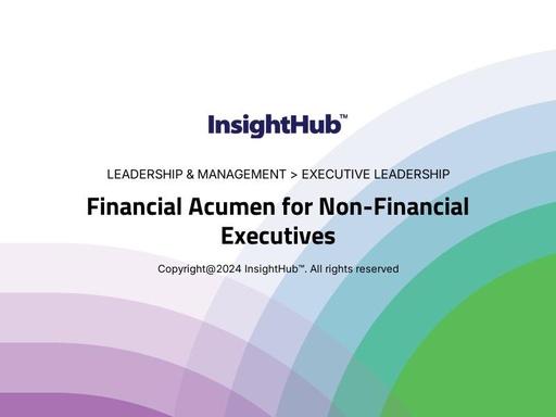 Financial Acumen for Non-Financial Executives