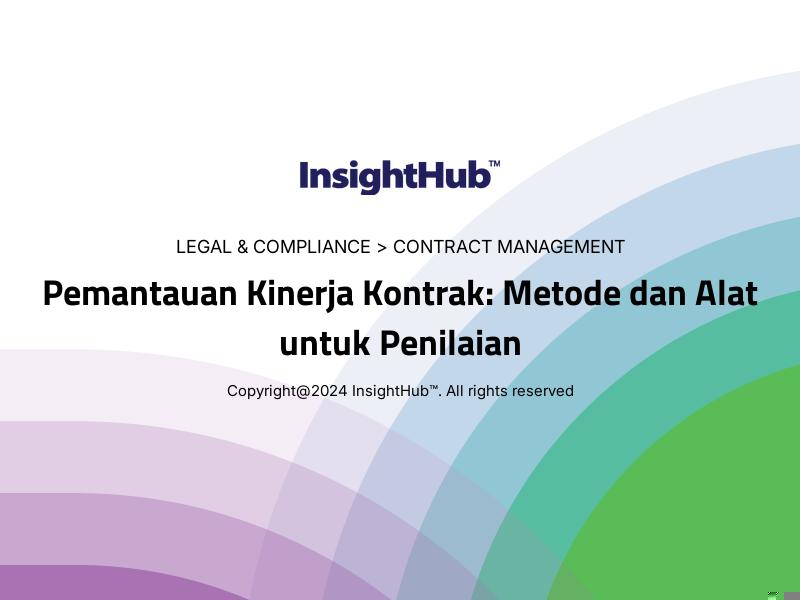 Pemantauan Kinerja Kontrak: Metode dan Alat untuk Penilaian