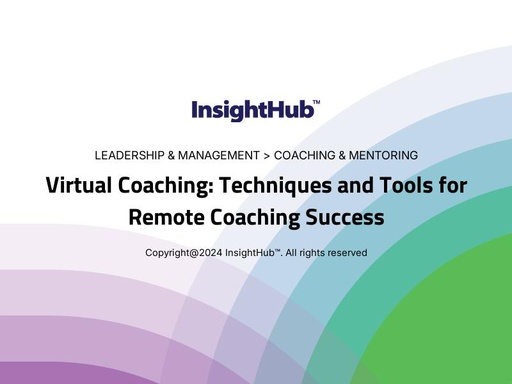 Virtual Coaching: Techniques and Tools for Remote Coaching Success