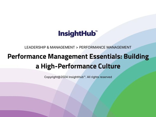 Performance Management Essentials: Building a High-Performance Culture